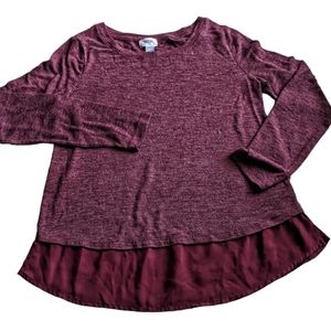 Old Navy Layered Look Knit & Chiffon Top